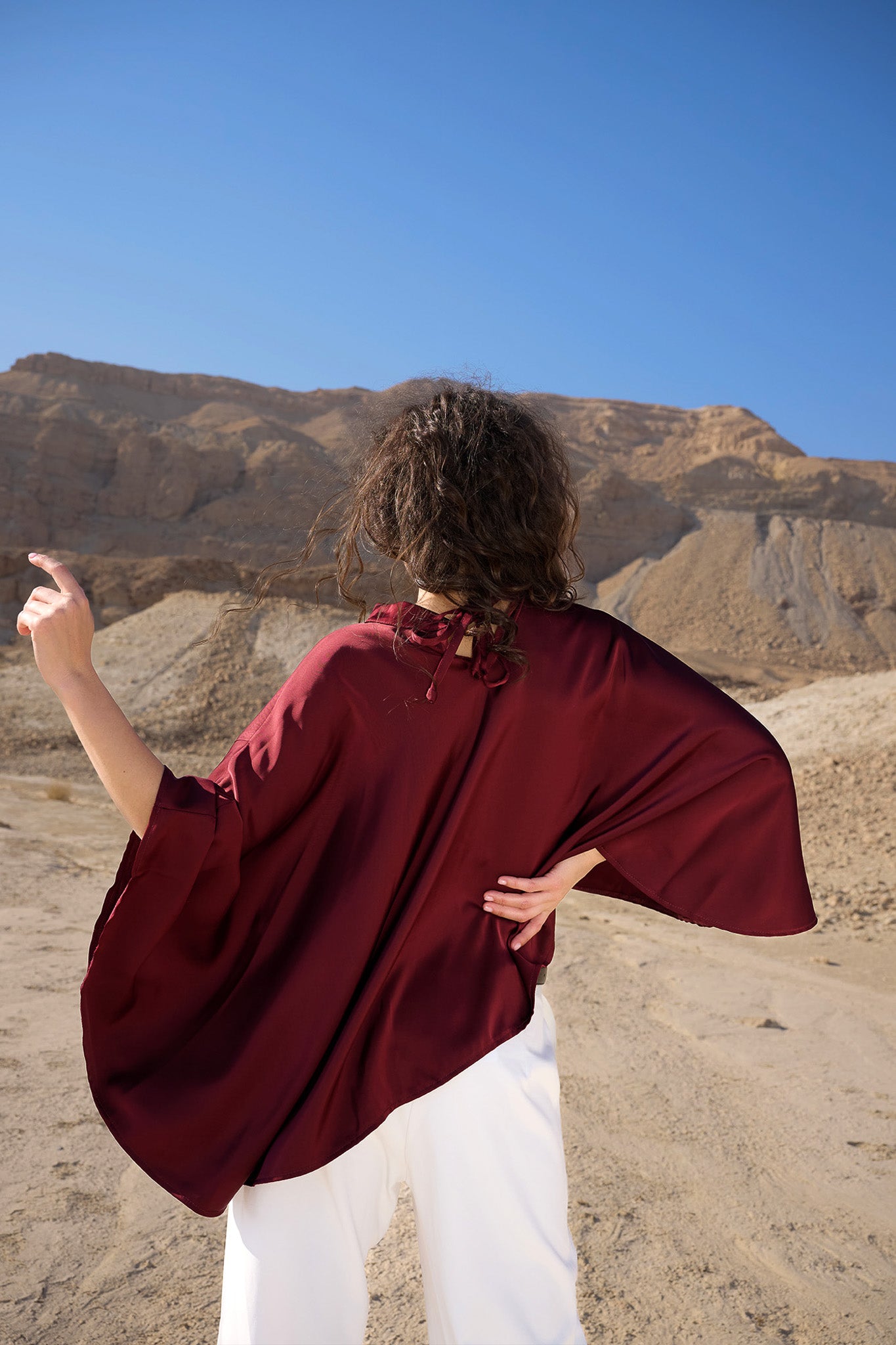 burgundy colored kimono shirt