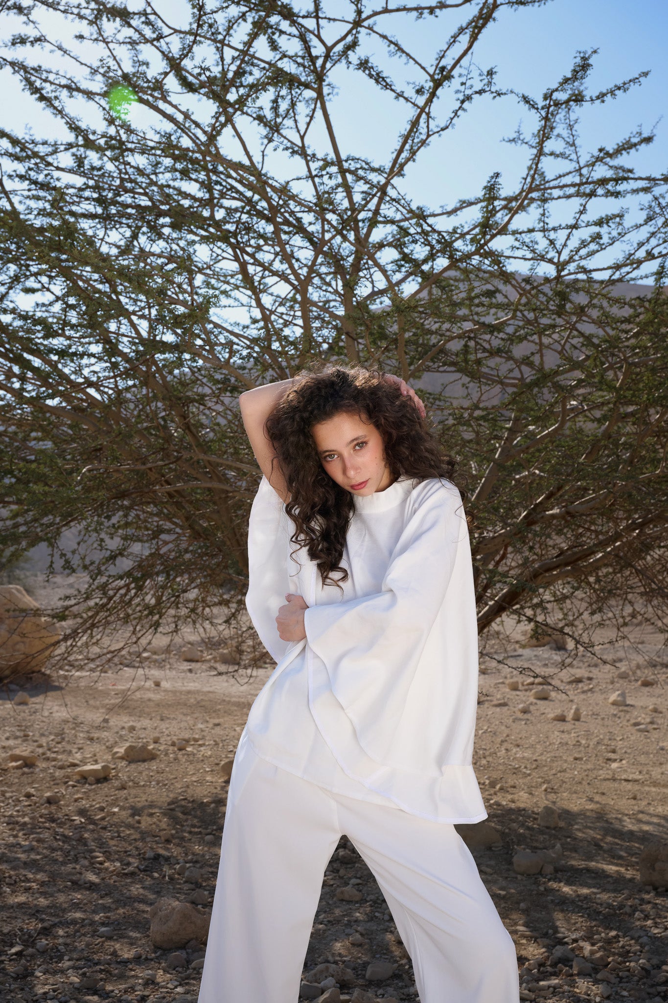 white colored kimono shirt